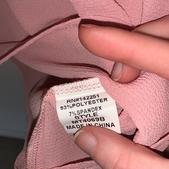 womens L light pink long open sleeve blouse - Picture 7 of 8